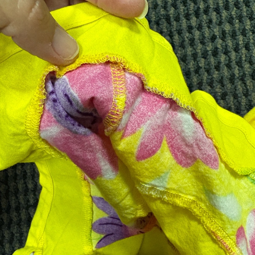 Handmade Floral Toddler Dress with Pink and Purple Accent Flowers- Approx 3-4T - Picture 8 of 8